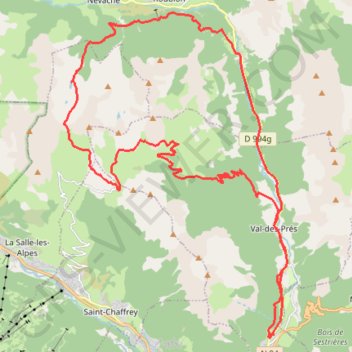Itinéraire Col de Granon et porte de Cristol, distance, dénivelé, altitude, carte, profil, trace GPS