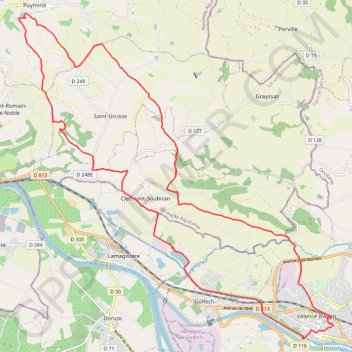 Itinéraire De Valence d'Agen à Puymirol, distance, dénivelé, altitude, carte, profil, trace GPS