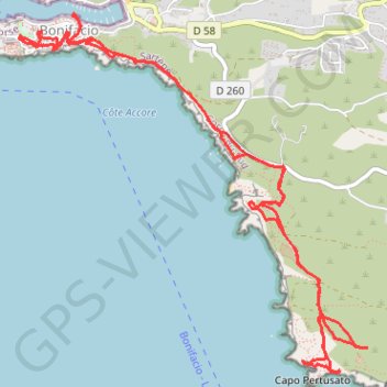 Itinéraire Sentier de Campu Romanellu & Pertusatu, distance, dénivelé, altitude, carte, profil, trace GPS