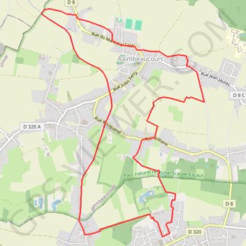 Itinéraire Raimbeaucourt, distance, dénivelé, altitude, carte, profil, trace GPS