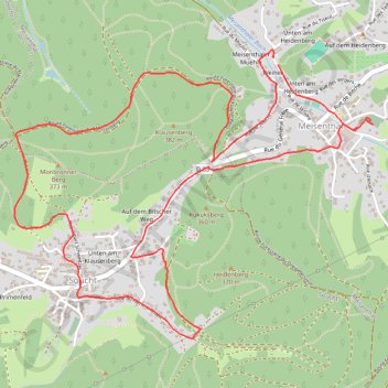 Itinéraire Les villages des verriers, Soucht et Meisenthal, distance, dénivelé, altitude, carte, profil, trace GPS