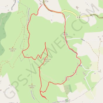 Itinéraire Eltzarruze en boucle depuis le quartier Kolorots à Saint-Martin-d'Arbéroue, distance, dénivelé, altitude, carte, profil, trace GPS