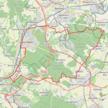Itinéraire Carnelle - Tour de la forêt, distance, dénivelé, altitude, carte, profil, trace GPS