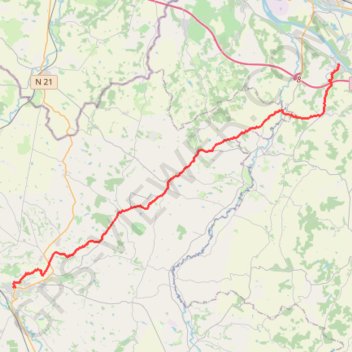 Itinéraire Auvillar-Lectoure, distance, dénivelé, altitude, carte, profil, trace GPS