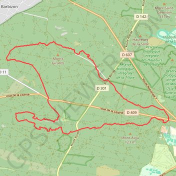 Itinéraire Apremont Franchard, distance, dénivelé, altitude, carte, profil, trace GPS
