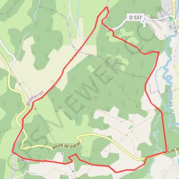 Itinéraire Pardies Piétat - Par les bois du sanctuaire, distance, dénivelé, altitude, carte, profil, trace GPS