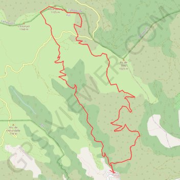 Itinéraire Eus - sentier des sources - jalère (950m - 17km), distance, dénivelé, altitude, carte, profil, trace GPS