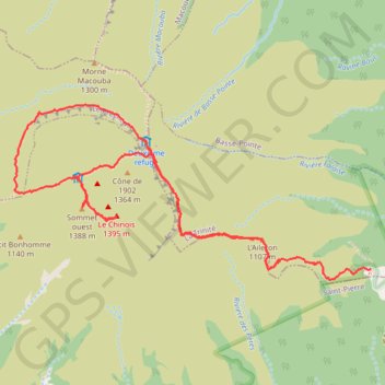 Itinéraire Montagne Pelée, distance, dénivelé, altitude, carte, profil, trace GPS