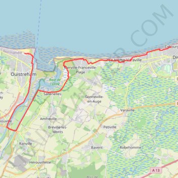Itinéraire la-velomaritime-eurovelo-4-ouistreham-cabourg, distance, dénivelé, altitude, carte, profil, trace GPS
