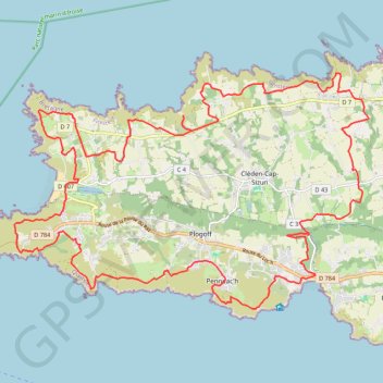 Itinéraire Pointe du Raz et Pointe du Van, distance, dénivelé, altitude, carte, profil, trace GPS