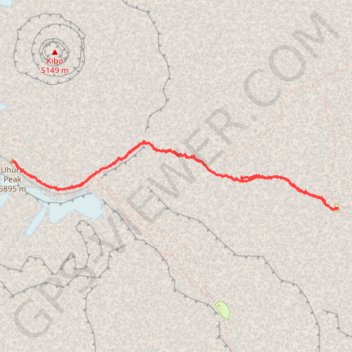 Itinéraire Montée Finale Kilimanjaro, distance, dénivelé, altitude, carte, profil, trace GPS