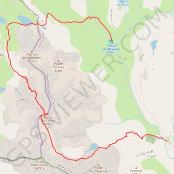 Itinéraire Pointe des Cerces, distance, dénivelé, altitude, carte, profil, trace GPS