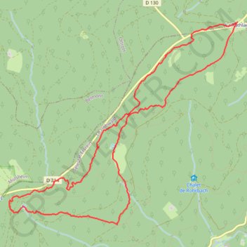 Itinéraire Rotlach - source de l'anlau - rotlach, distance, dénivelé, altitude, carte, profil, trace GPS