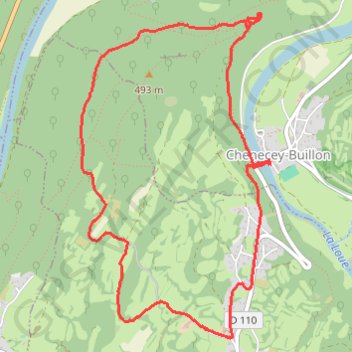 Itinéraire Au-dessus du Grand Méandre de la Loue, distance, dénivelé, altitude, carte, profil, trace GPS