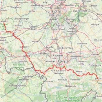 Itinéraire GR129-1-2 GR 129 La Belgique en diagonale ! Renaix - Dinant, distance, dénivelé, altitude, carte, profil, trace GPS