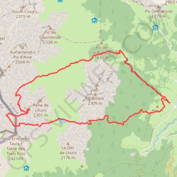 Itinéraire Pene blanque por anaye, distance, dénivelé, altitude, carte, profil, trace GPS