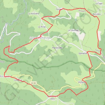 Itinéraire D, distance, dénivelé, altitude, carte, profil, trace GPS