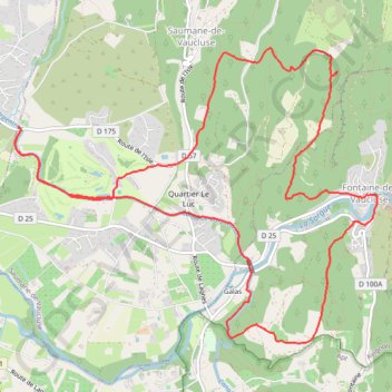 Itinéraire Canal de Carpentras - Pont-Aqueduc de Calas - Fontaine-de-Vaucluse, distance, dénivelé, altitude, carte, profil, trace GPS