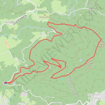 Itinéraire Les Roches d'Ormont - La cascade des Molières, distance, dénivelé, altitude, carte, profil, trace GPS