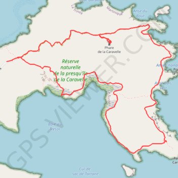 Itinéraire Trace Réserve Naturelle de la Caravelle, distance, dénivelé, altitude, carte, profil, trace GPS