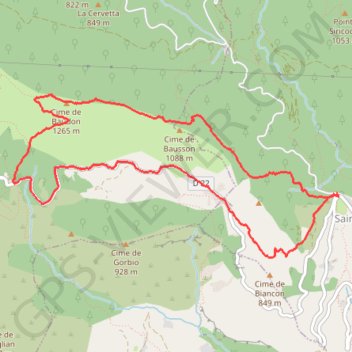 Itinéraire 15 Autour de Saint Agnés - La cime du Baudon, distance, dénivelé, altitude, carte, profil, trace GPS