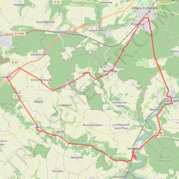 Itinéraire Mareuil-sur-Ourcq Vélo, distance, dénivelé, altitude, carte, profil, trace GPS