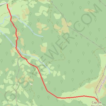 Itinéraire Cap de Pouy de Hourmigué depuis l'aire de pique-nique d'Esbareich, distance, dénivelé, altitude, carte, profil, trace GPS