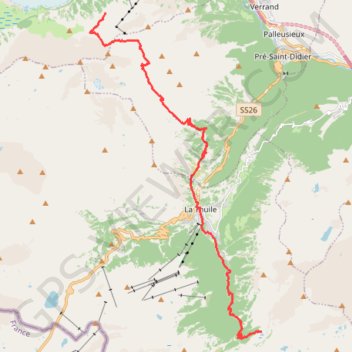 Itinéraire Courmayeur Randonnée, distance, dénivelé, altitude, carte, profil, trace GPS