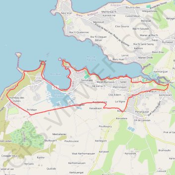 Itinéraire Autour de Guissény, distance, dénivelé, altitude, carte, profil, trace GPS