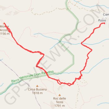 Itinéraire Monte Arzola, distance, dénivelé, altitude, carte, profil, trace GPS