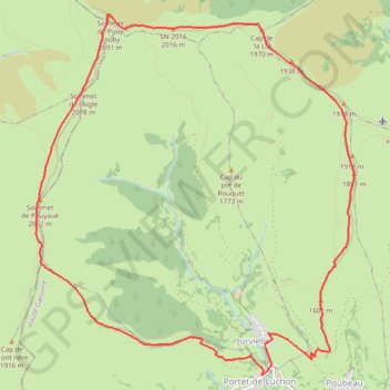Itinéraire Cap de la Lit et sommet de Pouy Louby, distance, dénivelé, altitude, carte, profil, trace GPS