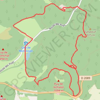 Itinéraire Le puy de Vichatel, distance, dénivelé, altitude, carte, profil, trace GPS