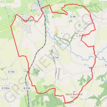Itinéraire Les Vallons de Cérences, distance, dénivelé, altitude, carte, profil, trace GPS
