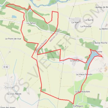 Itinéraire Circuit des Fées - Marsac-sur-Don, distance, dénivelé, altitude, carte, profil, trace GPS