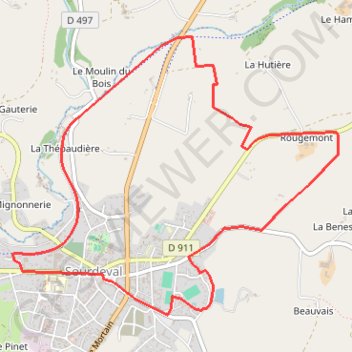 Itinéraire Vallée de la Sée - En passant par l'étang de la Tessardière, distance, dénivelé, altitude, carte, profil, trace GPS