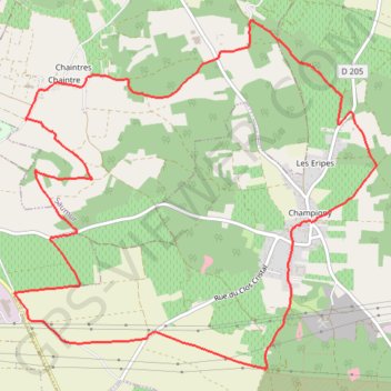 Itinéraire Chaintre Champigny, distance, dénivelé, altitude, carte, profil, trace GPS