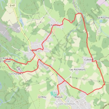 Itinéraire Le Velay des 3 Rivières - Le Petit Moulinet Les Villettes, distance, dénivelé, altitude, carte, profil, trace GPS
