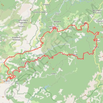 Itinéraire Valinco, distance, dénivelé, altitude, carte, profil, trace GPS