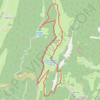 Itinéraire 13 La Molière Sud, distance, dénivelé, altitude, carte, profil, trace GPS