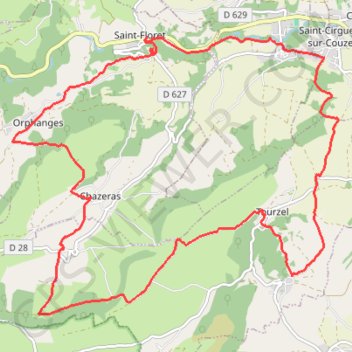Itinéraire SAINT FLORET (LEMBRONNAIS), distance, dénivelé, altitude, carte, profil, trace GPS
