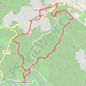 Itinéraire Saint Jaume à Vigneaubière, distance, dénivelé, altitude, carte, profil, trace GPS