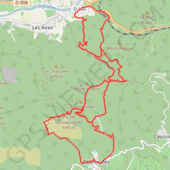 Itinéraire Cabrerolles, distance, dénivelé, altitude, carte, profil, trace GPS