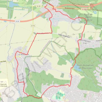 Itinéraire Ponchartrain-Boucle de la cabinette, distance, dénivelé, altitude, carte, profil, trace GPS