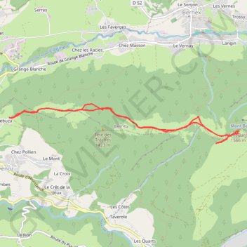 Itinéraire Mont Baron, distance, dénivelé, altitude, carte, profil, trace GPS
