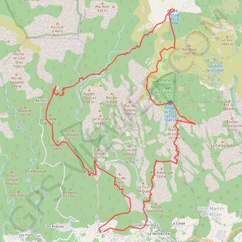 Itinéraire Gorges de Heric, distance, dénivelé, altitude, carte, profil, trace GPS