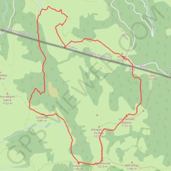 Itinéraire Txasperro et Mendiaundi en circuit depuis la ferme Bihurrieta, distance, dénivelé, altitude, carte, profil, trace GPS