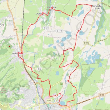 Itinéraire Virade de l'espoir - Grand circuit Plaine - Champdieu, distance, dénivelé, altitude, carte, profil, trace GPS