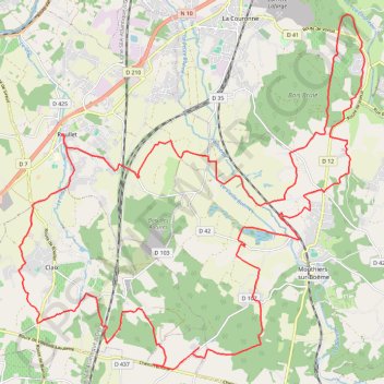 Itinéraire Roullet 44 kms, distance, dénivelé, altitude, carte, profil, trace GPS