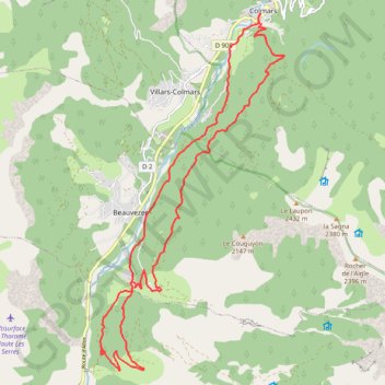 Itinéraire La grande boucle de Beauvezer, distance, dénivelé, altitude, carte, profil, trace GPS