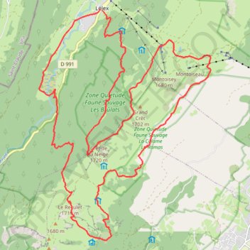 Itinéraire Reculet et Crêt de la Neige, distance, dénivelé, altitude, carte, profil, trace GPS